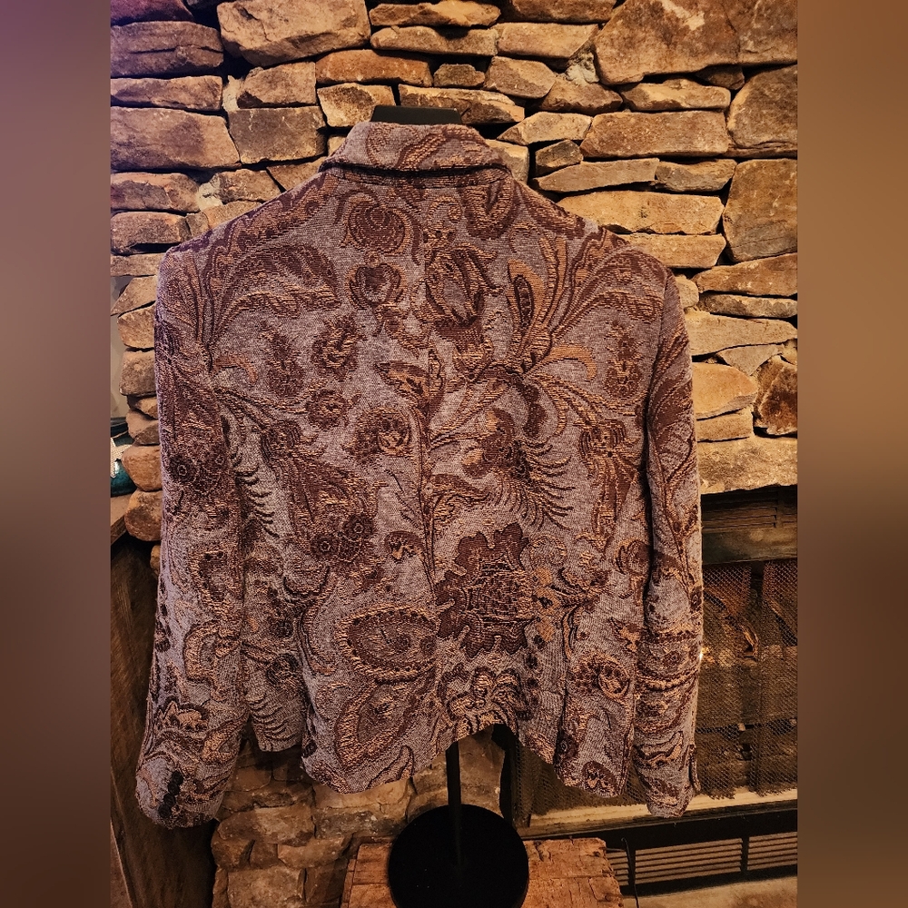 Roth Lecover California  Brown Paisley Blazer Elegant Suit Jacket - Picture 10 of 11